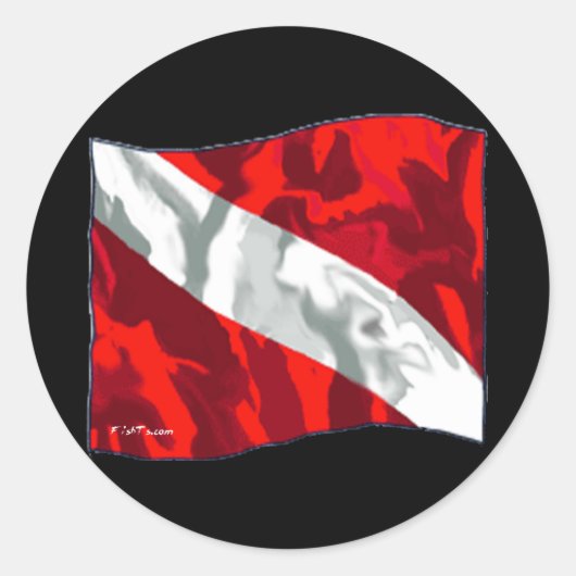 Sticker Rond La collection Dive Flag (Devant)