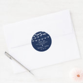 Sticker Rond La Collection Mariage Bleu Marine Lights (Enveloppe)