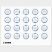 Sticker Rond La collection Mariage moderne Paisley - Bleu (Feuille)