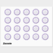 Sticker Rond La collection Mariage moderne Paisley - Purple (Feuille)