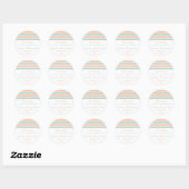 Sticker Rond La collection moderne de Mariages Chevron Peach & (Feuille)