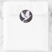 Sticker Rond La colombe blanche de la paix (Sac)
