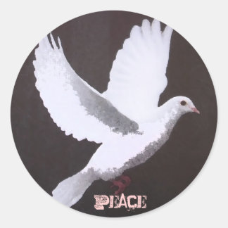 Sticker Rond La colombe blanche de la paix