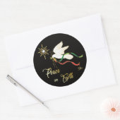 Sticker Rond La Colombe Blanche Propage La Paix Sur Terre (Enveloppe)
