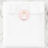 Sticker Rond La colombe communion Blonde Girl (Sac)