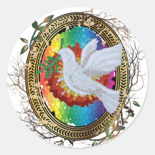 Sticker Rond La colombe de la paix