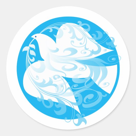 Sticker Rond La colombe de la paix (Devant)
