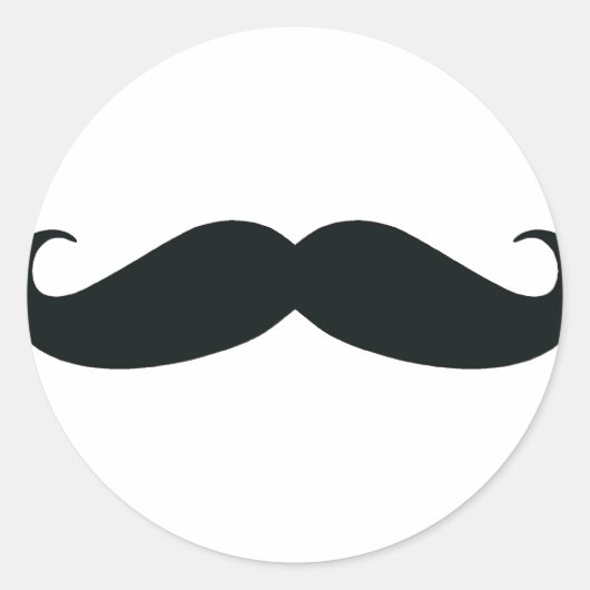 Sticker Rond La conception de moustache (Devant)