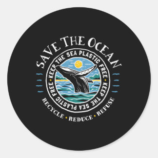 Sticker Rond La Conservation Des Baleines Sauver L'Océan