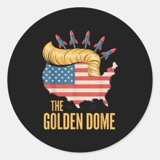 Sticker Rond La Contribution De Trump Au Dôme D'Or Pour L'Améri (Devant)