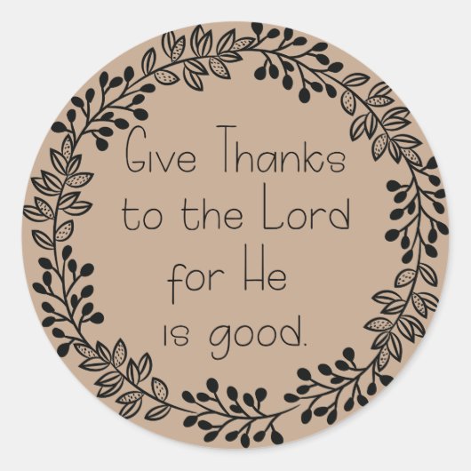 Sticker Rond La couronne Brown de feuille de griffes de griboui (Devant)