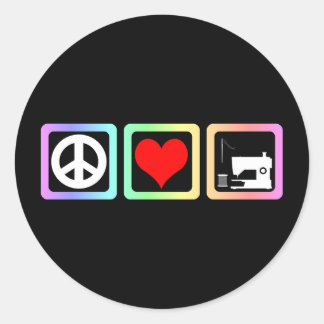 Sticker Rond La couture de l'amour de la paix