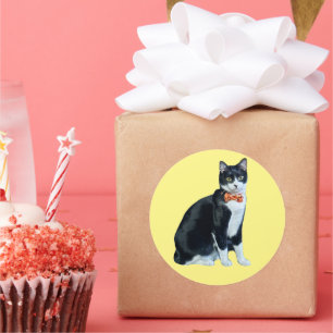 Sticker Rond La Cravate de la boule d'Halloween de Calliope