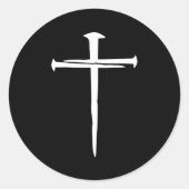 Sticker Rond La Croix Blanche des trois clous Christian (Devant)