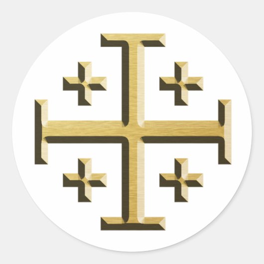 Sticker Rond La Croix de Jérusalem - Gold Beveled Edition (Devant)