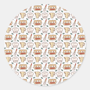 Sticker Rond La Cuisine Chef Fait Avec Soin Est Un Acte D'Amour