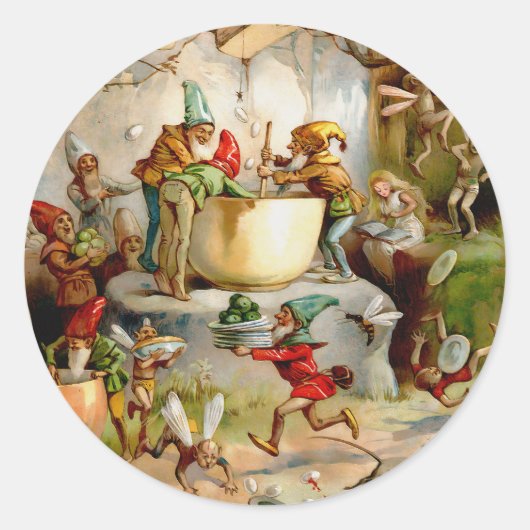 Sticker Rond La cuisine des Gnomes - 1895 (Devant)