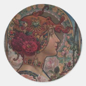 Sticker Rond La Dame des roses (Devant)