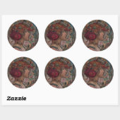 Sticker Rond La Dame des roses (Feuille)