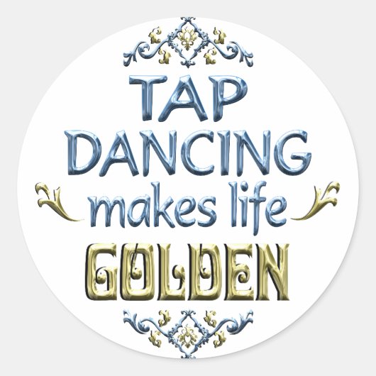 Sticker Rond La danse sur le robinet est dorée (Devant)