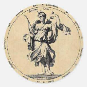 Sticker Rond La déesse Luna Moon