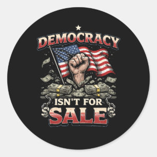 Sticker Rond La démocratie n'est pas à vendre
