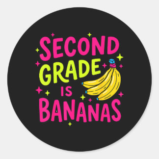 Sticker Rond La deuxième année est des bananes drôle de rentrée