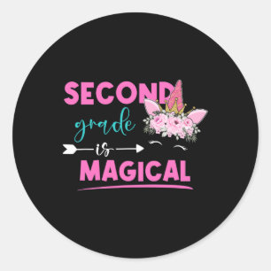 Sticker Rond La deuxième année est un professeur de 2e année de