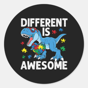 Sticker Rond La différence d'autisme de l'enfant est stupéfiant