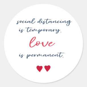 Sticker Rond La distance sociale est une citation de quarantain