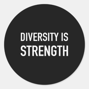 Sticker Rond La Diversité est la force - Citation populaire ten