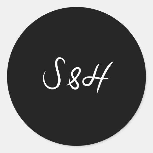 Sticker Rond La Dolce Vita Black White Boho Mariage rétro (Devant)