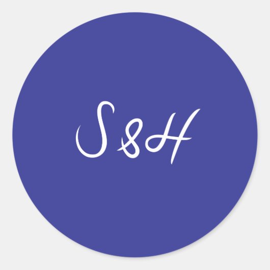 Sticker Rond La Dolce Vita Cobalt Blue Boho Mariage rétro (Devant)