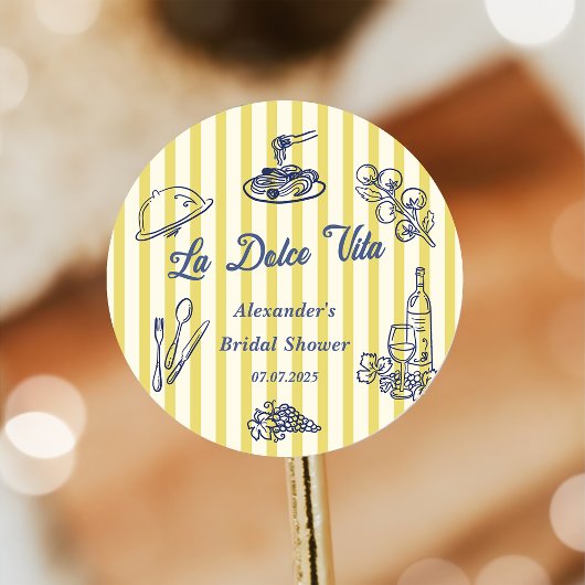 Sticker Rond La Dolce Vita Fête de Mariée Italienne 