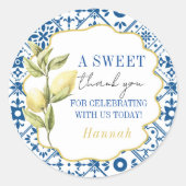 Sticker Rond La Dolce Vita Merci Citron italien (Devant)