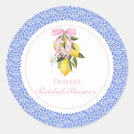 Sticker Rond La Dolce Vita Rose Ruban Rose Fête de Mariage (Devant)