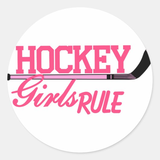 Sticker Rond La domination des filles de hockey (Devant)