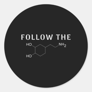 Sticker Rond La Dopamine Structure chimique Fun Science Mental