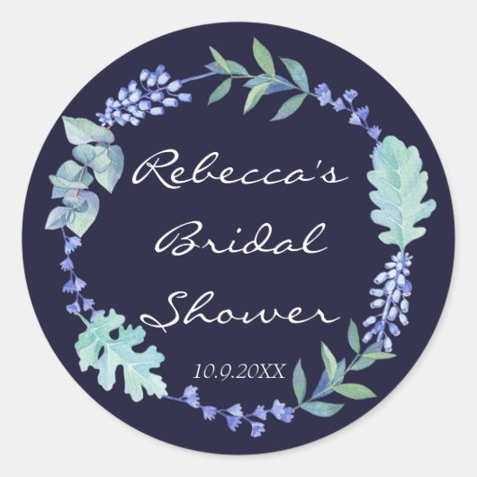 Sticker Rond la douche nuptiale favorise le bleu marine (Devant)