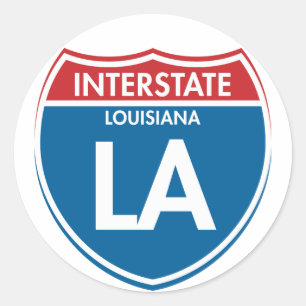 Sticker Rond LA d'un état à un autre de la Louisiane