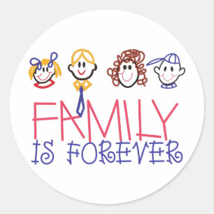 Sticker Rond La famille est Forever