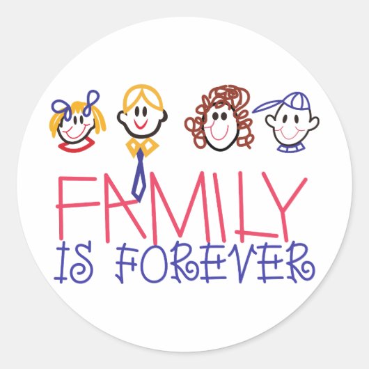 Sticker Rond La famille est pour toujours (Devant)