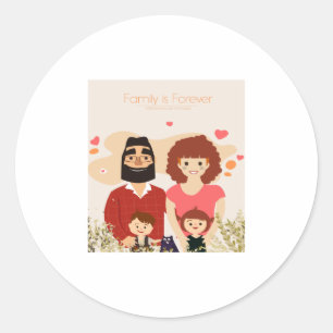 Sticker Rond la famille est pour toujours la journée internatio