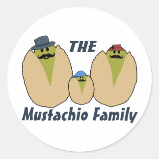 Sticker Rond La famille italienne Mustachio