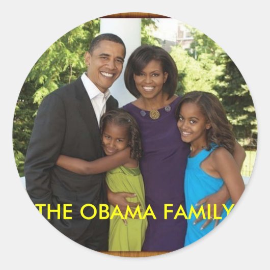 STICKER ROND LA FAMILLE OBAMA (Devant)