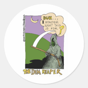 Sticker Rond La Faucheuse Sombre Cadeaux de dessin animé drôle
