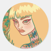 Sticker Rond La femme gothique (Devant)