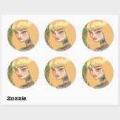Sticker Rond La femme gothique (Feuille)