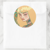 Sticker Rond La femme gothique (Sac)