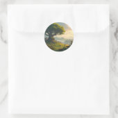 Sticker Rond La ferme tranquille – Paysage de ferme Classique R (Sac)